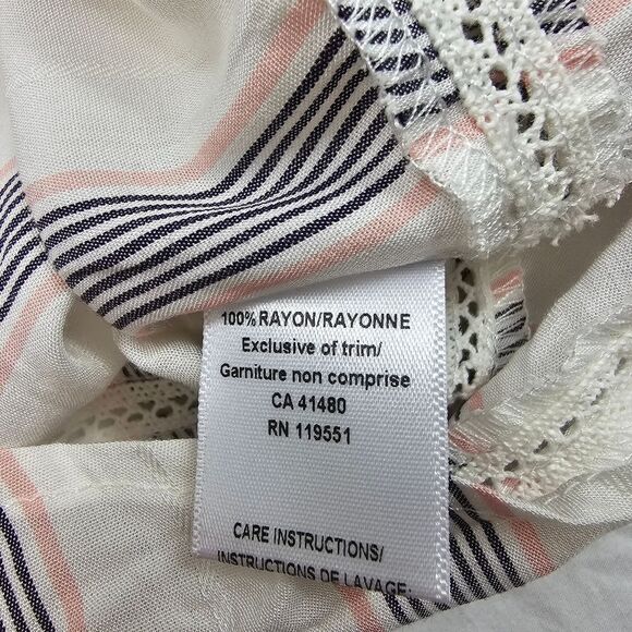 GF Collection Striped Lace Tank‎ with Adjustable Straps Women's Size XS - Picture 5 of 10